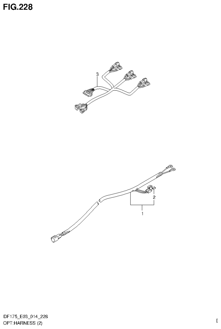 Suzuki DF175ZG OPT:HARNESS (2) (DF150Z E03) parts diagram